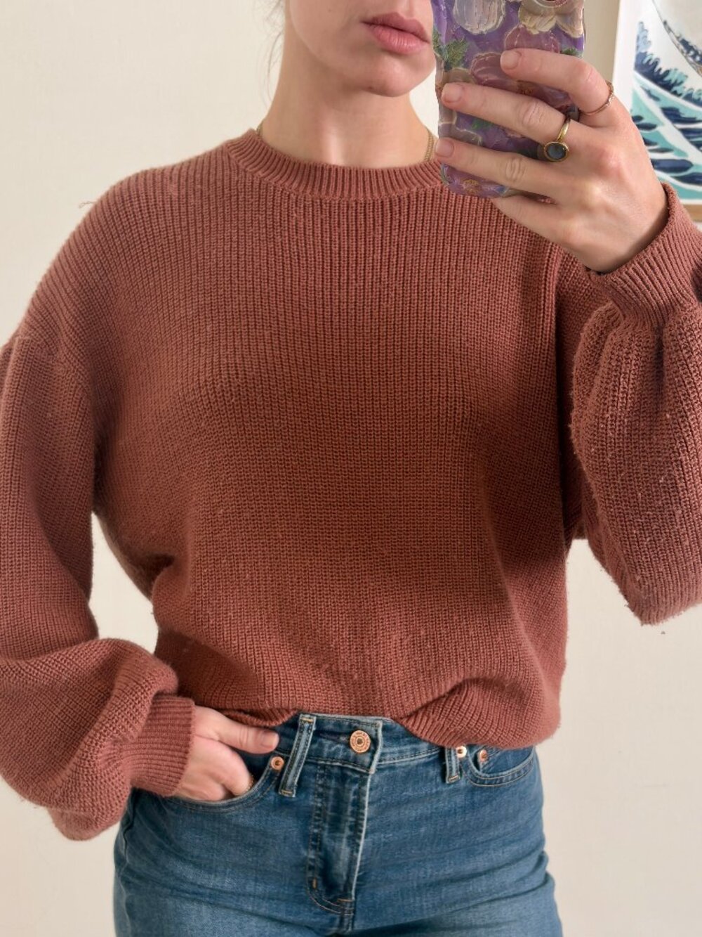 Gentle Fawn Hailey Sweater Balloon Sleeve Knit XS